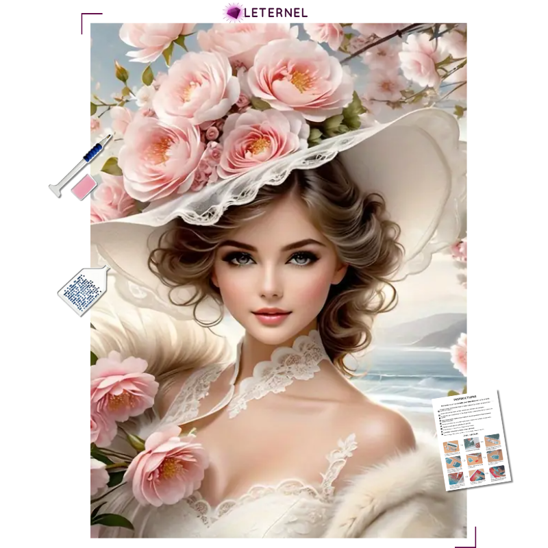 Broderie Diamant - Mariée fleurie