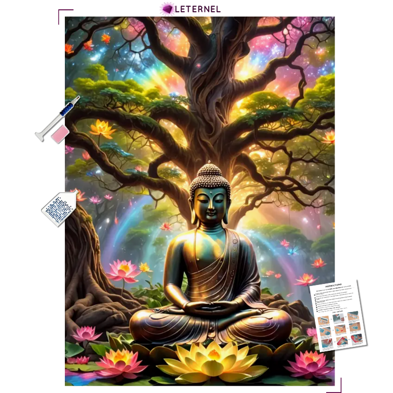 Broderie Diamant - Méditation forêt