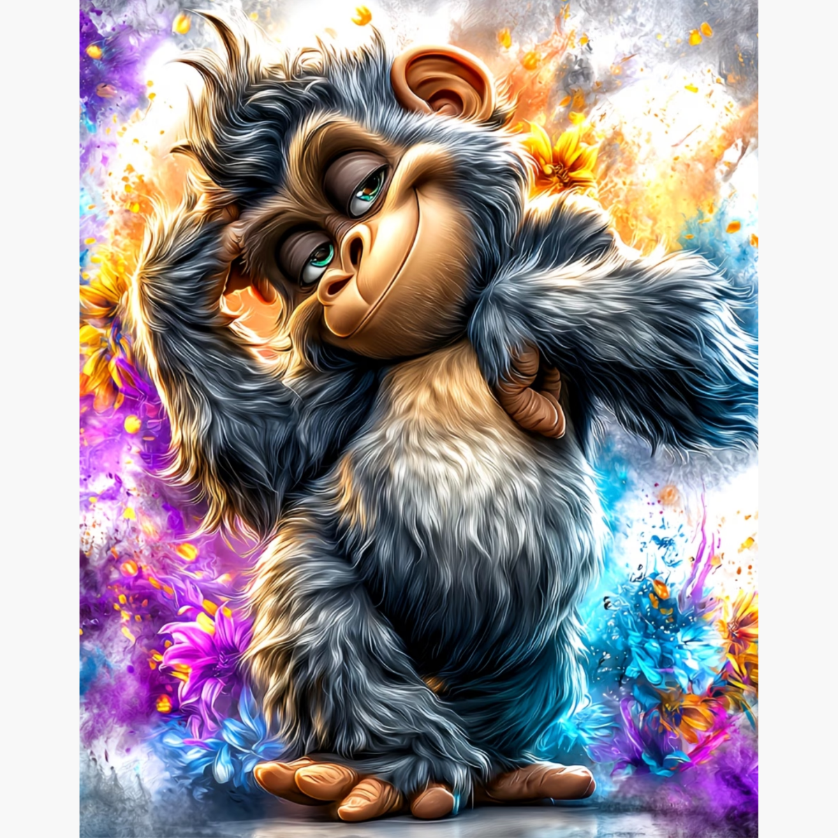 Broderie Diamant Monkey style – Kit complet broderie diamant | LETERNEL