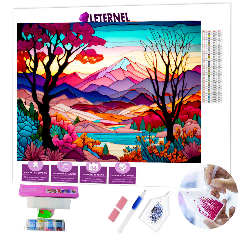 Broderie Diamant - Montagne mosaïque