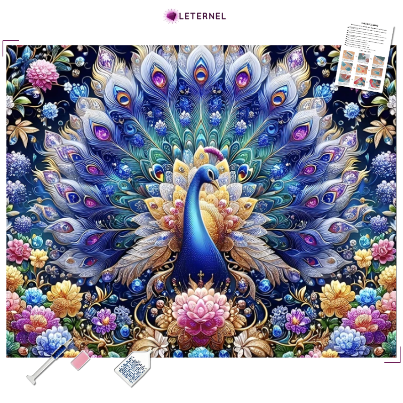 Broderie Diamant - Mosaïque Paon