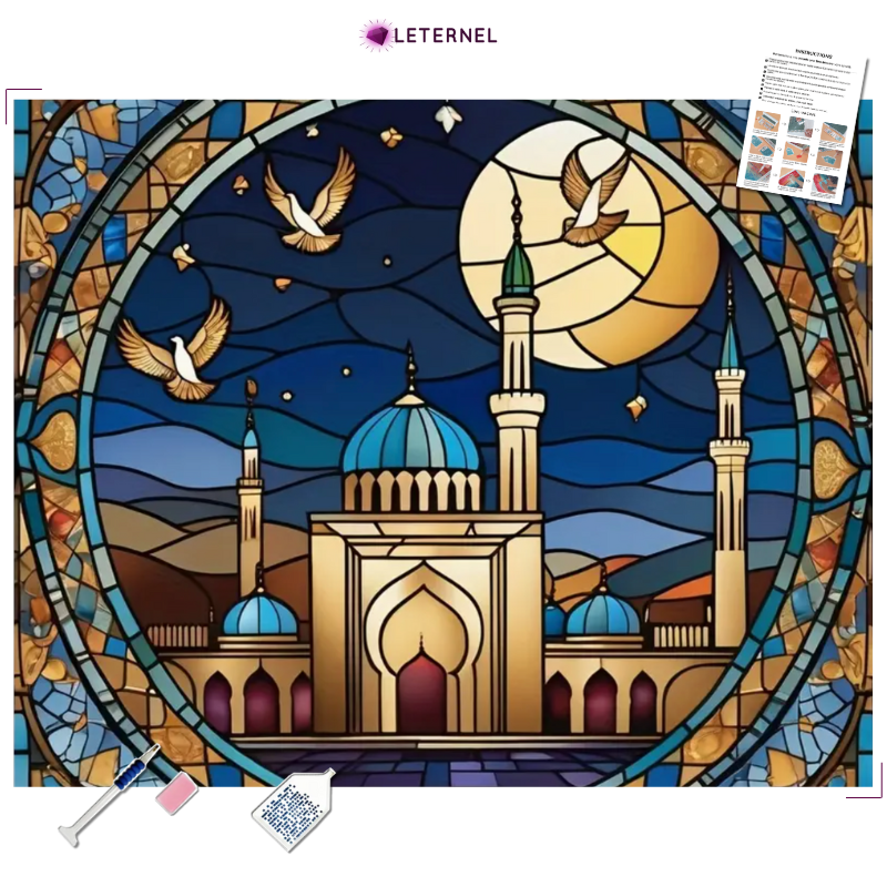 Broderie Diamant - Mosaïque temple