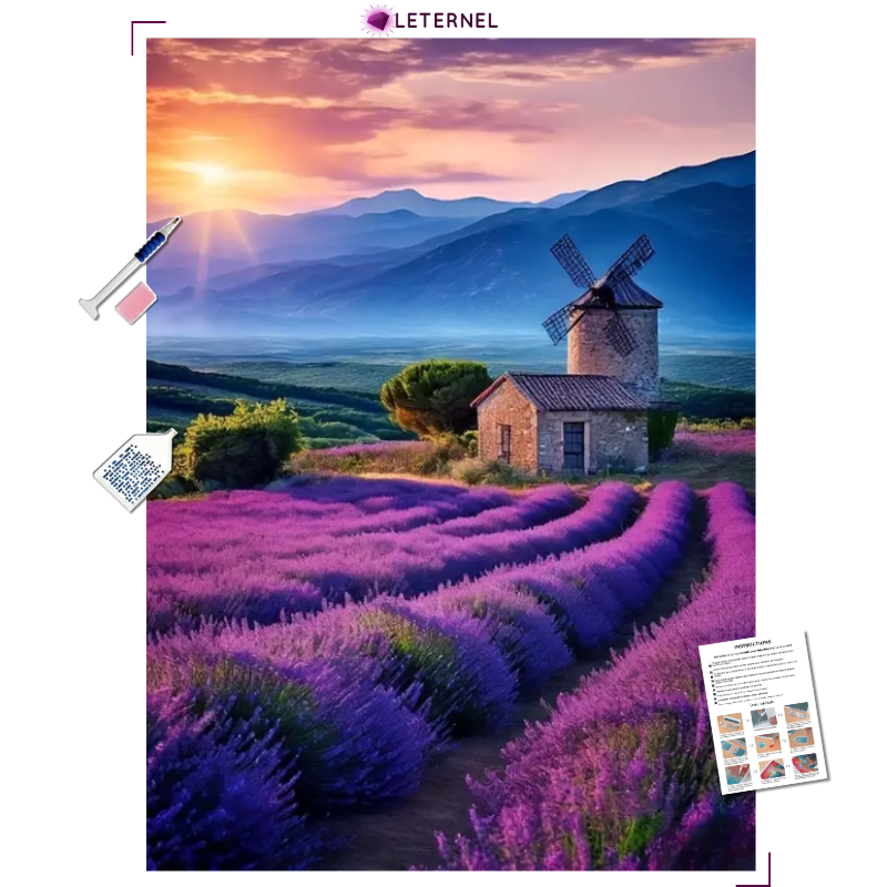 Broderie Diamant - Moulin lavandes