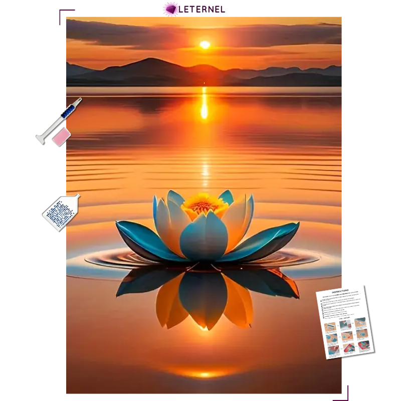 Broderie Diamant - Nénuphar mer