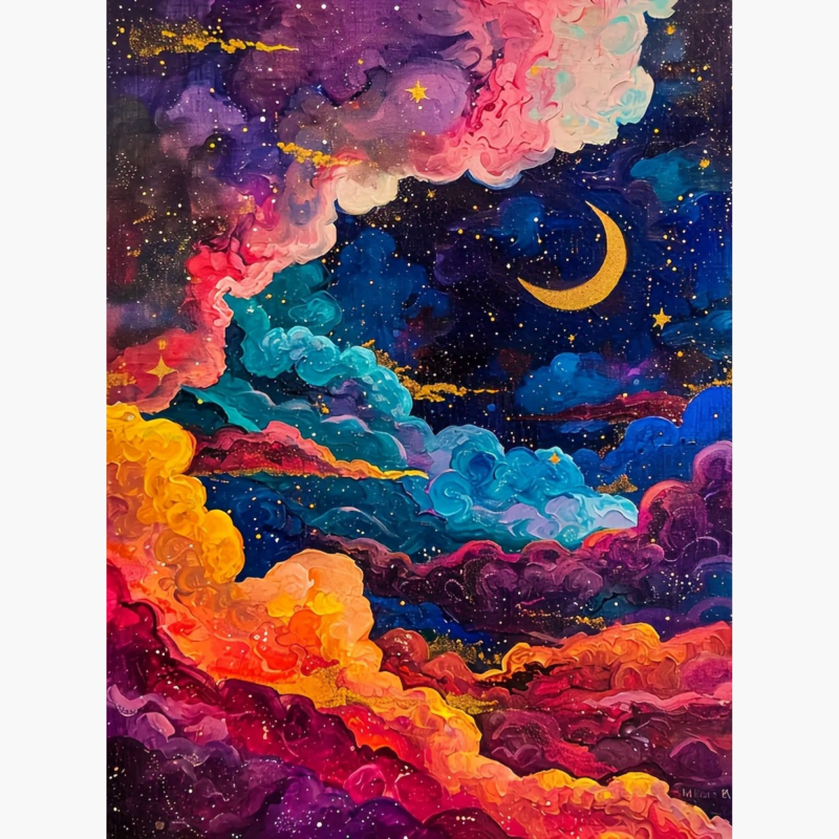 Broderie Diamant - Nuage colorés