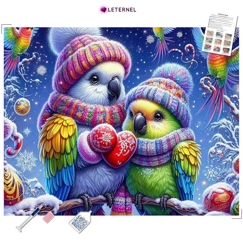 Broderie Diamant - Oiseau Noël