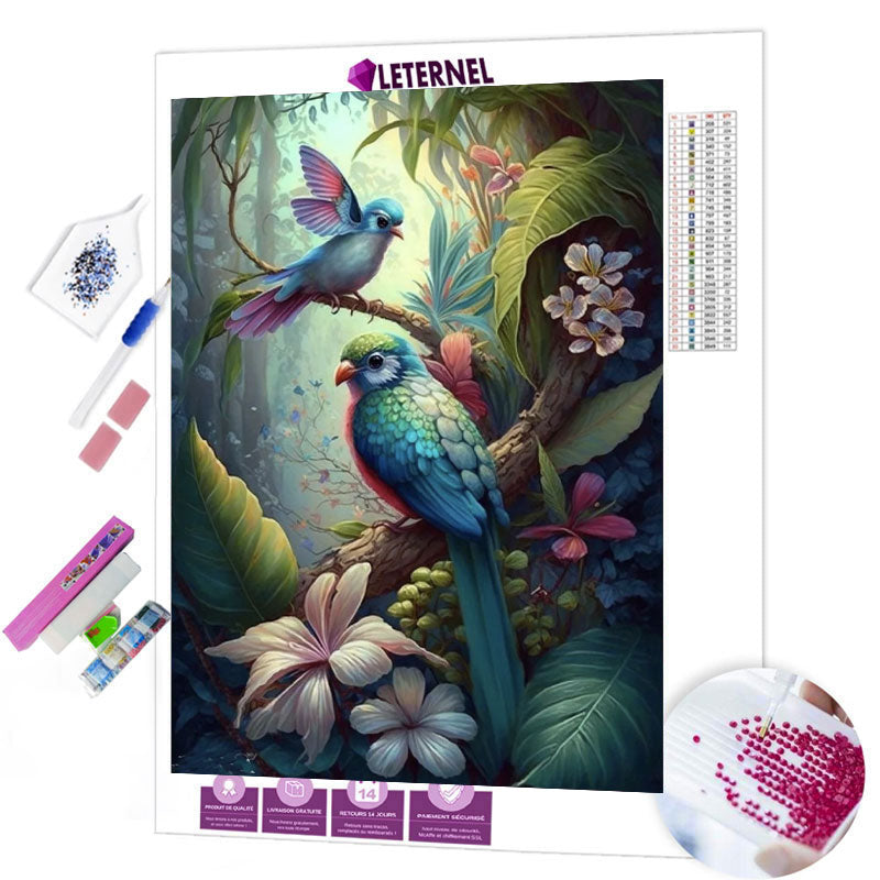 Broderie Diamant - Oiseaux sur branches
