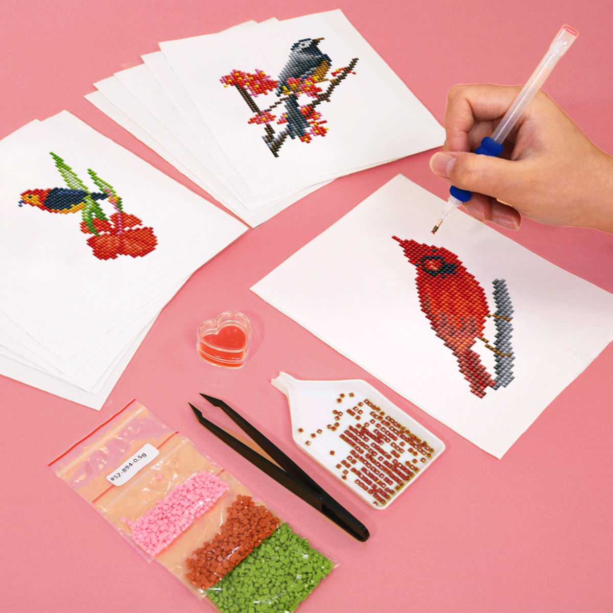 Kit Diamond Painting – Mini broderie diamant x12 - Oiseaux | LETERNEL