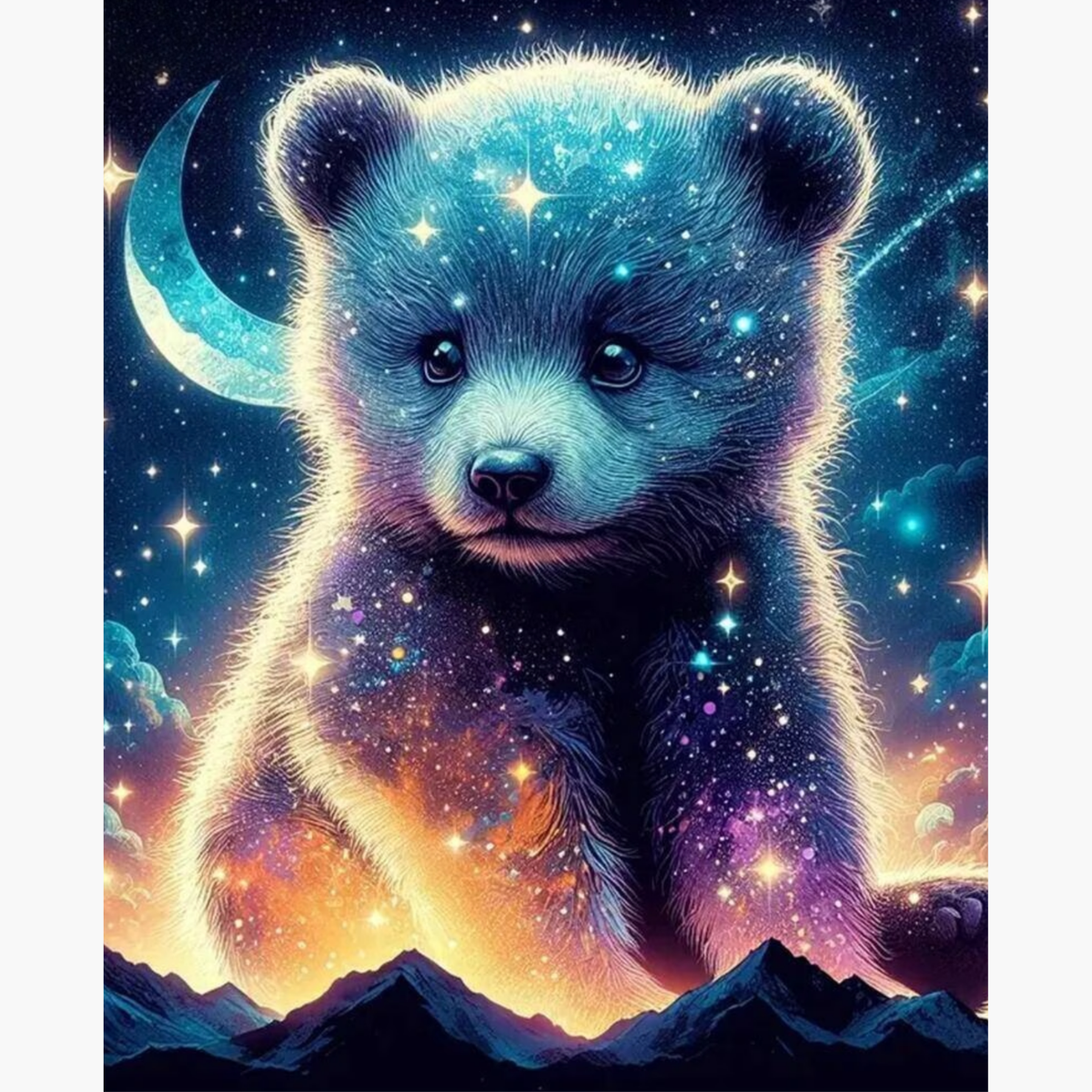 Broderie Diamant Ourson montagne – Kit complet broderie diamant | LETERNEL