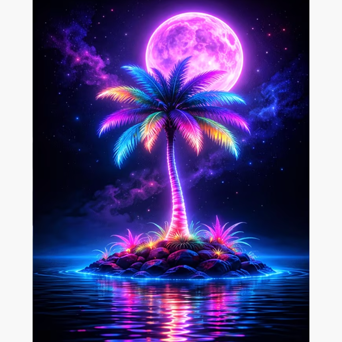 Broderie Diamant - Palmier lune