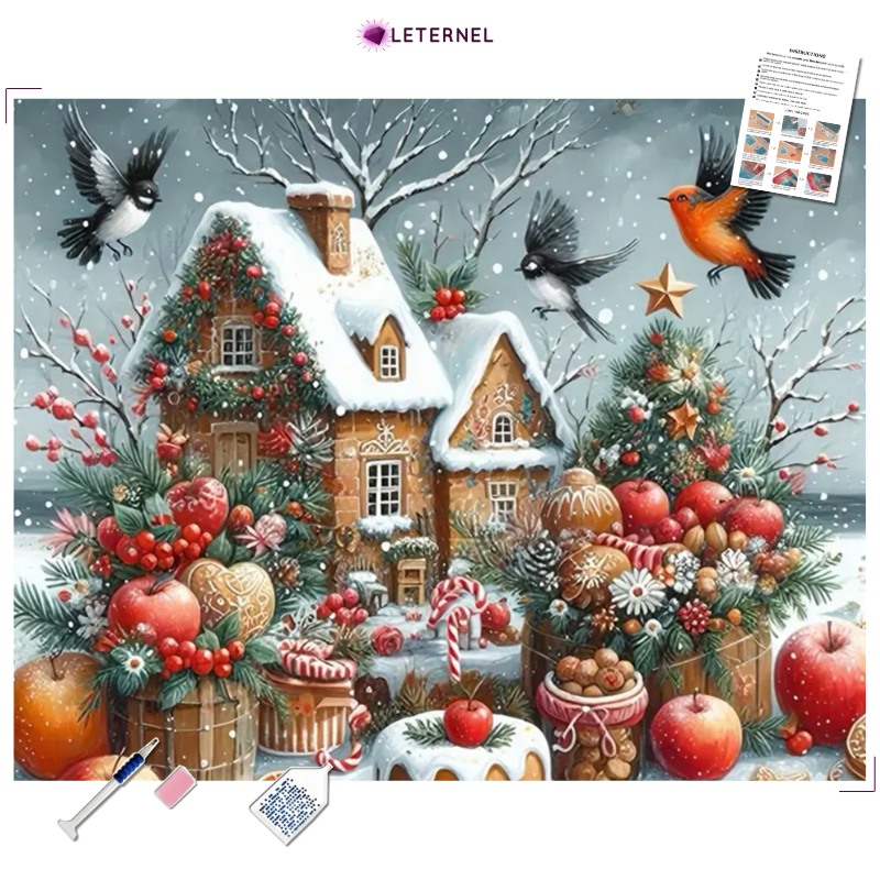 Broderie Diamant - Panier de Noël