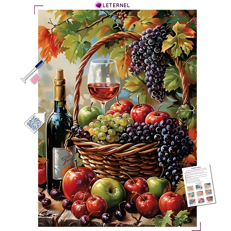 Broderie Diamant - Panier raisins