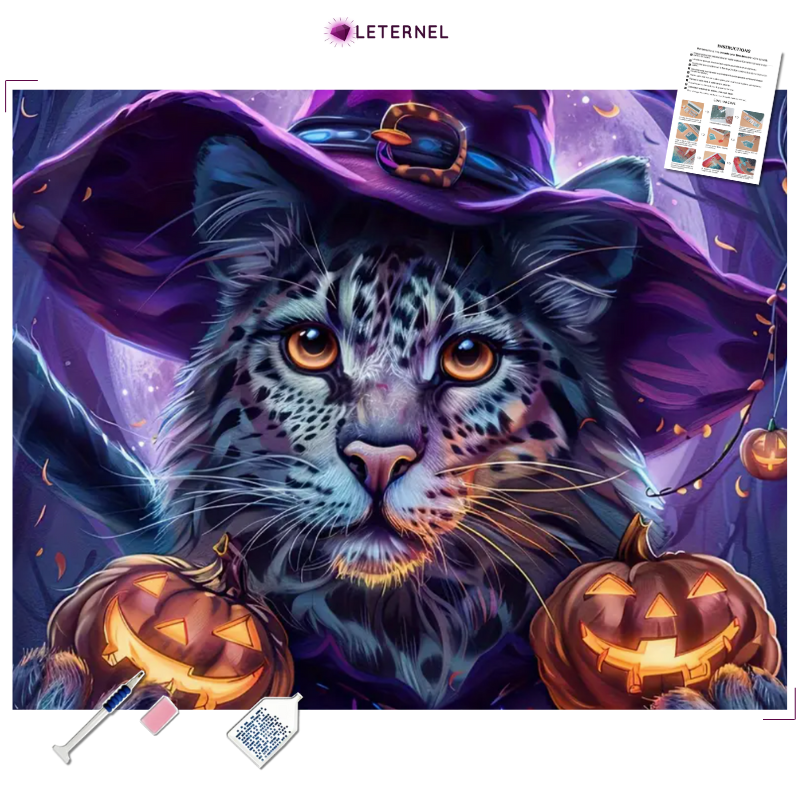 Broderie Diamant - Panthère Halloween