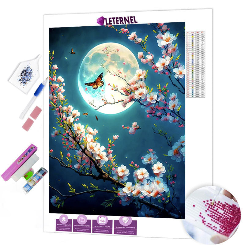 Broderie Diamant - Papillon pleine lune