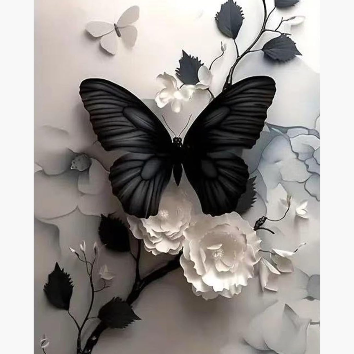 Broderie Diamant - Papillon noir