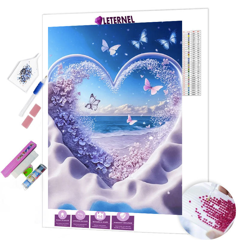 Broderie Diamant - Papillons de plage