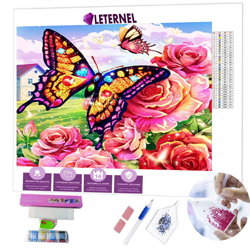 Broderie Diamant - Papillons féériques