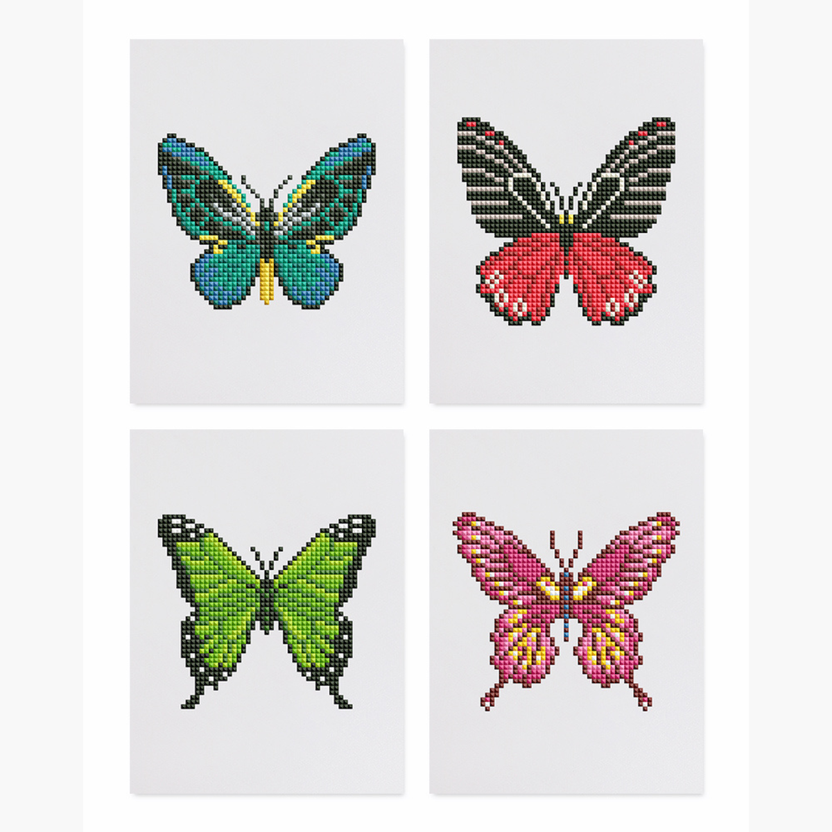 Broderie Diamant Mini broderie diamant x4 - Papillons – Kit complet broderie diamant | LETERNEL