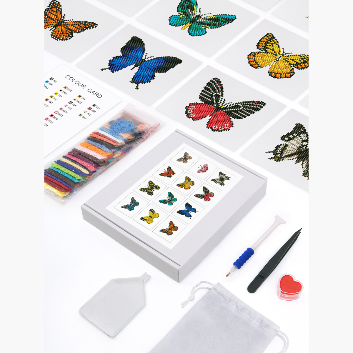 Mini broderie diamant x12 - Papillons