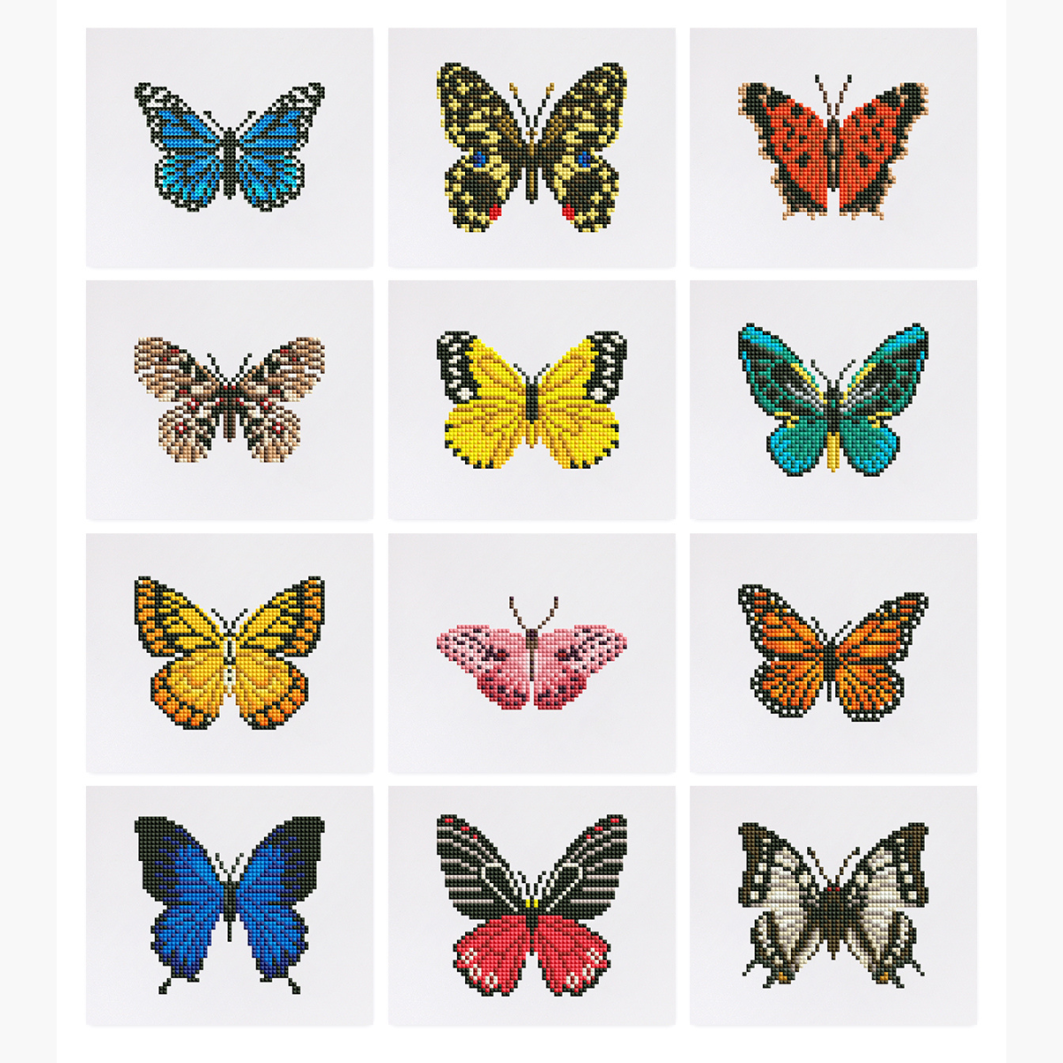 Mini broderie diamant x12 - Papillons