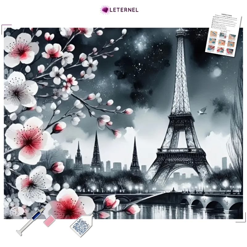 Broderie Diamant - Paris noir&amp;blanc