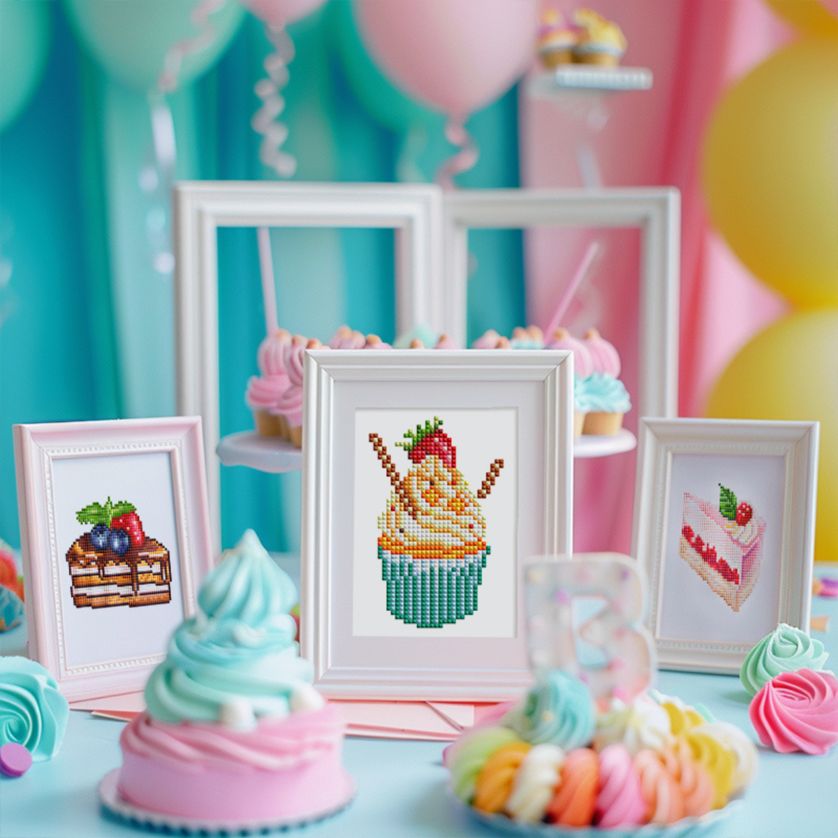 Broderie Diamant Mini broderie diamant x12 - Pâtisseries – Kit complet broderie diamant | LETERNEL