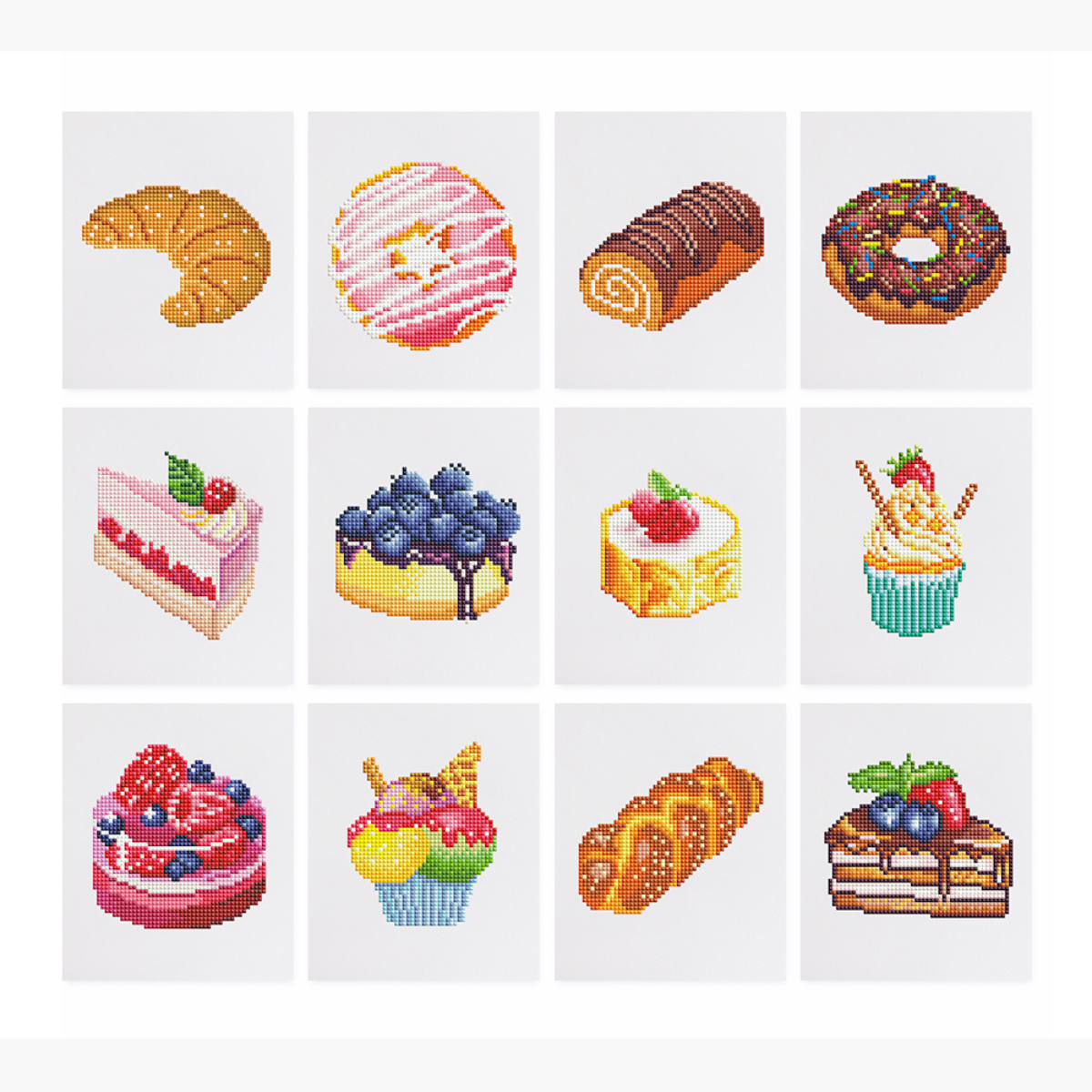 Broderie Diamant Mini broderie diamant x12 - Pâtisseries – Kit complet broderie diamant | LETERNEL