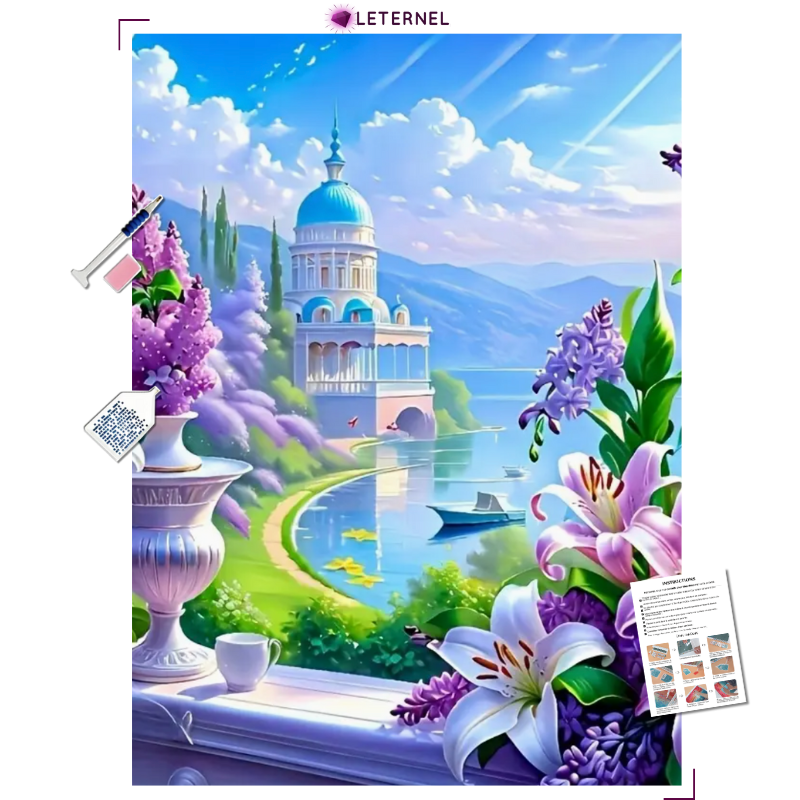 Broderie Diamant - Paysage lavande
