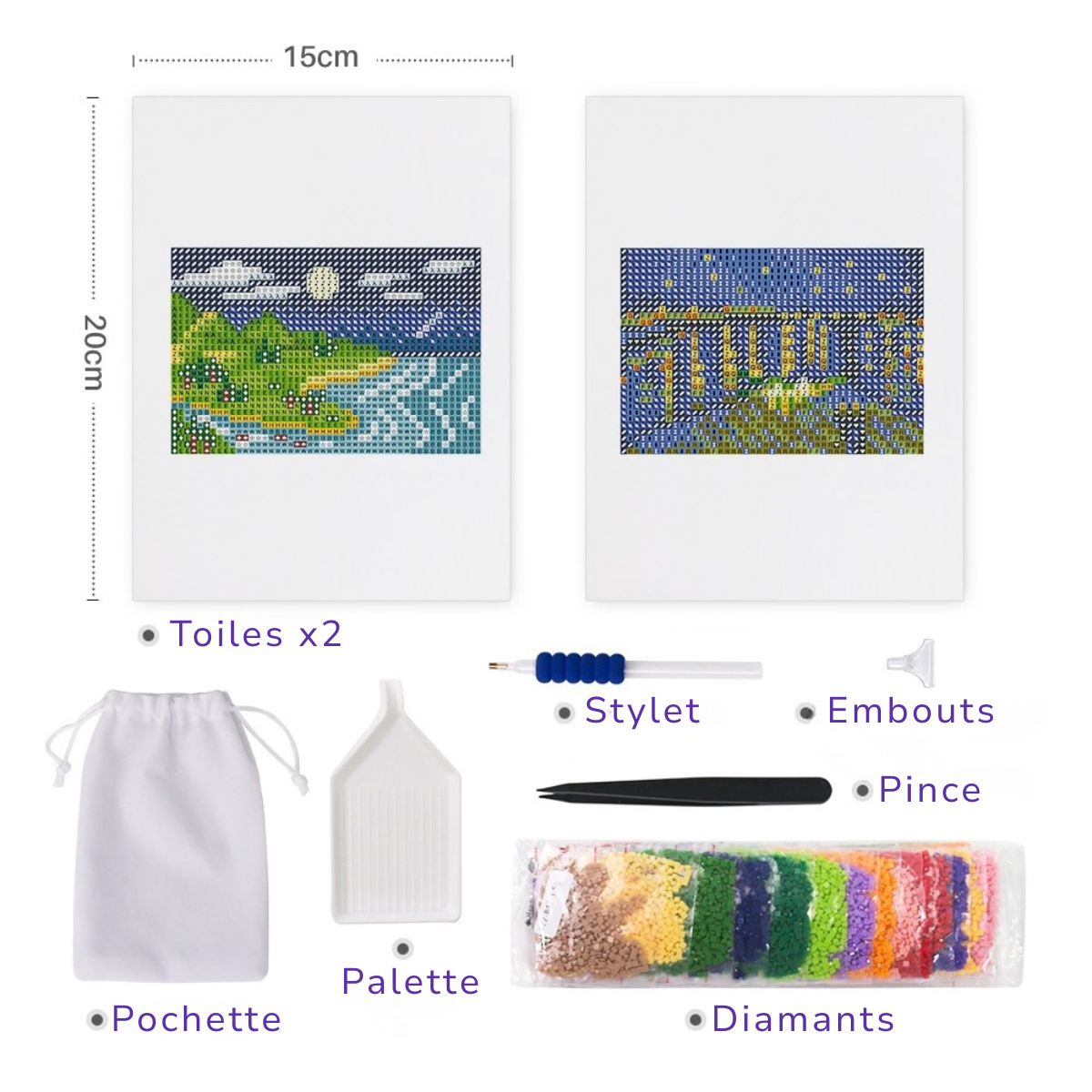 Mini broderie diamant x2 - Paysage