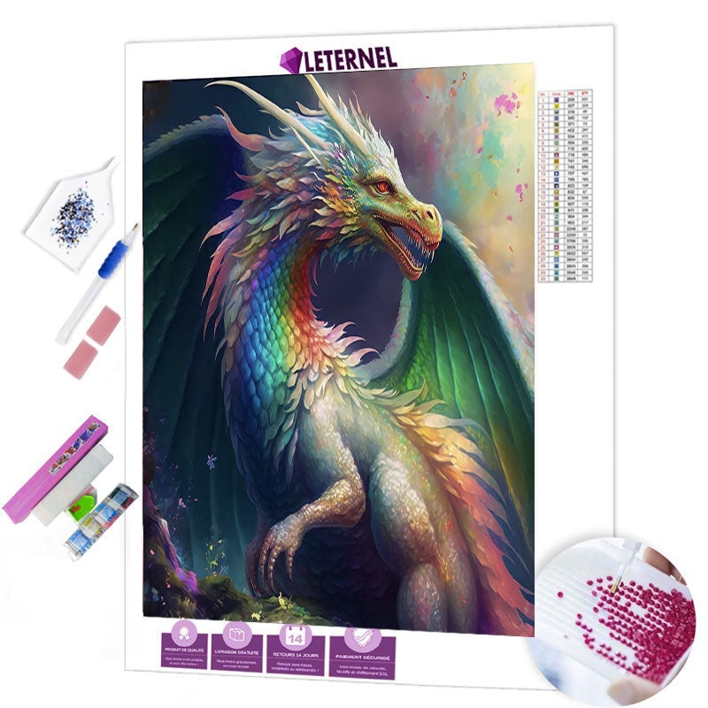 Broderie Diamant - Peinture dragon