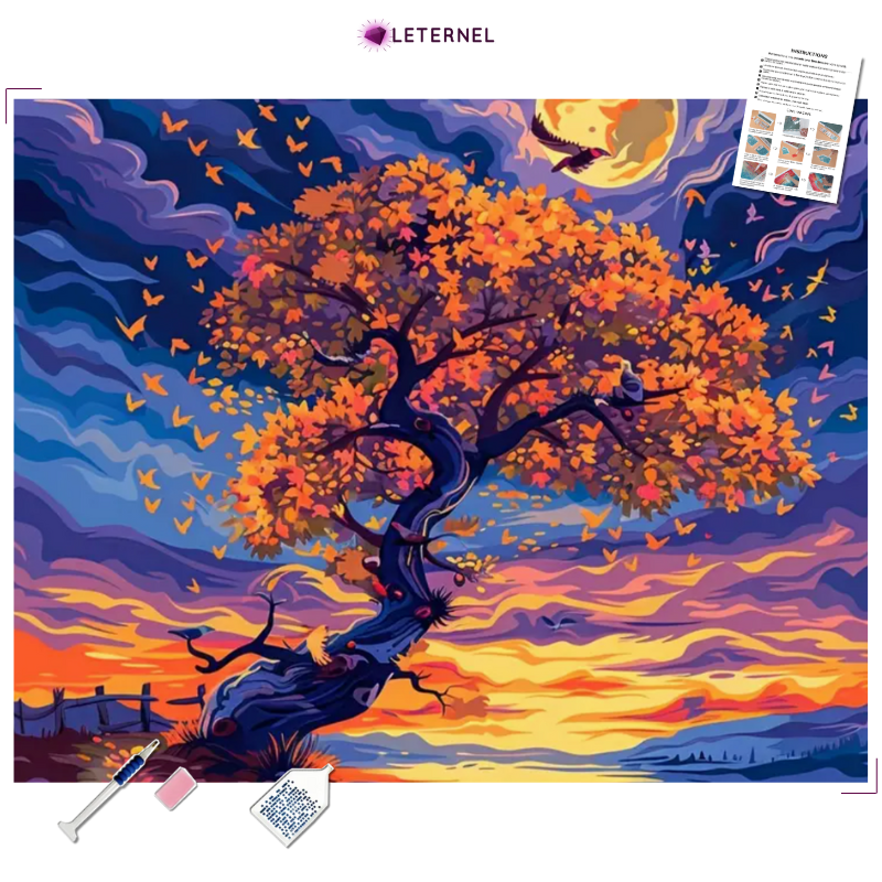 Broderie Diamant - Peinture arbre