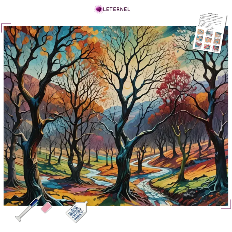 Broderie Diamant - Peinture automnale