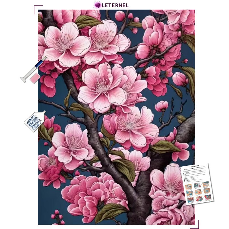 Broderie Diamant - Peinture cerisier