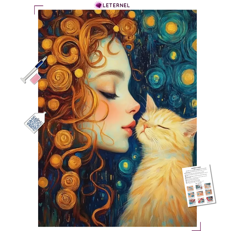 Broderie Diamant - Peinture chat