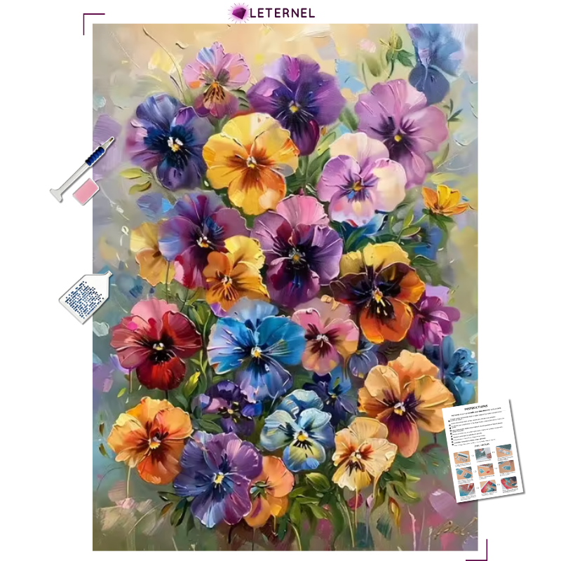 Broderie Diamant - Peinture florale