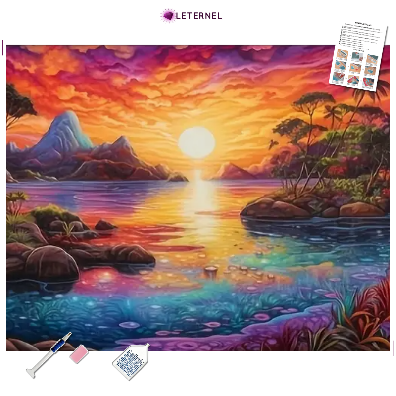 Broderie Diamant - Peinture îles