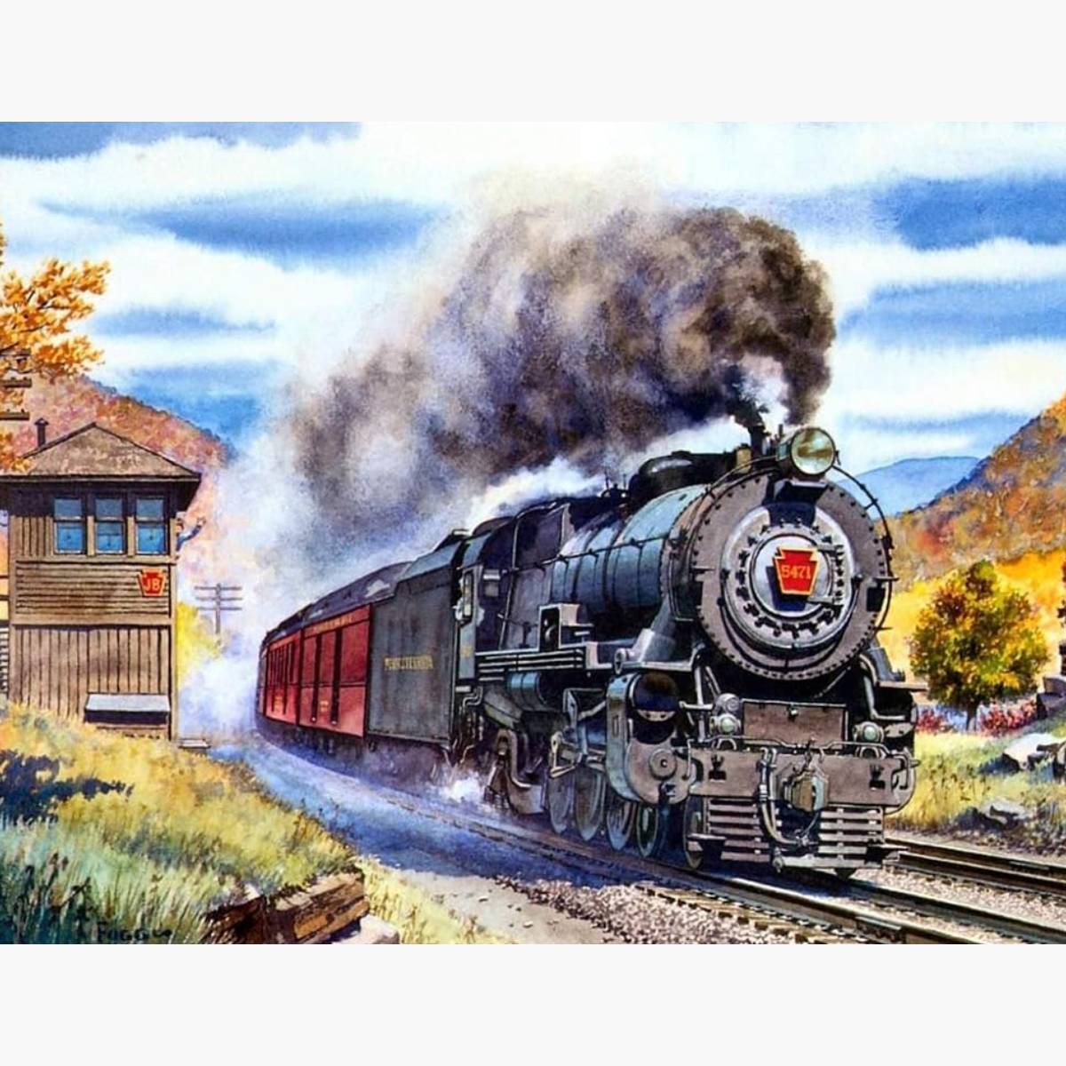 Broderie Diamant - Peinture locomotive