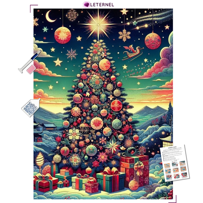 Broderie Diamant - Peinture sapin