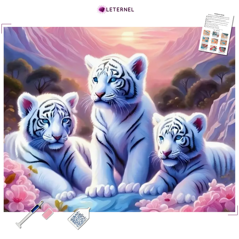 Broderie Diamant - Peinture tigres