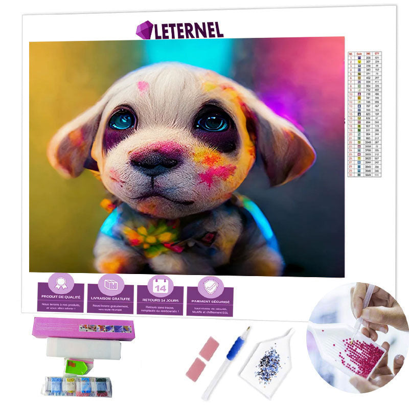Broderie Diamant - Peluche chien
