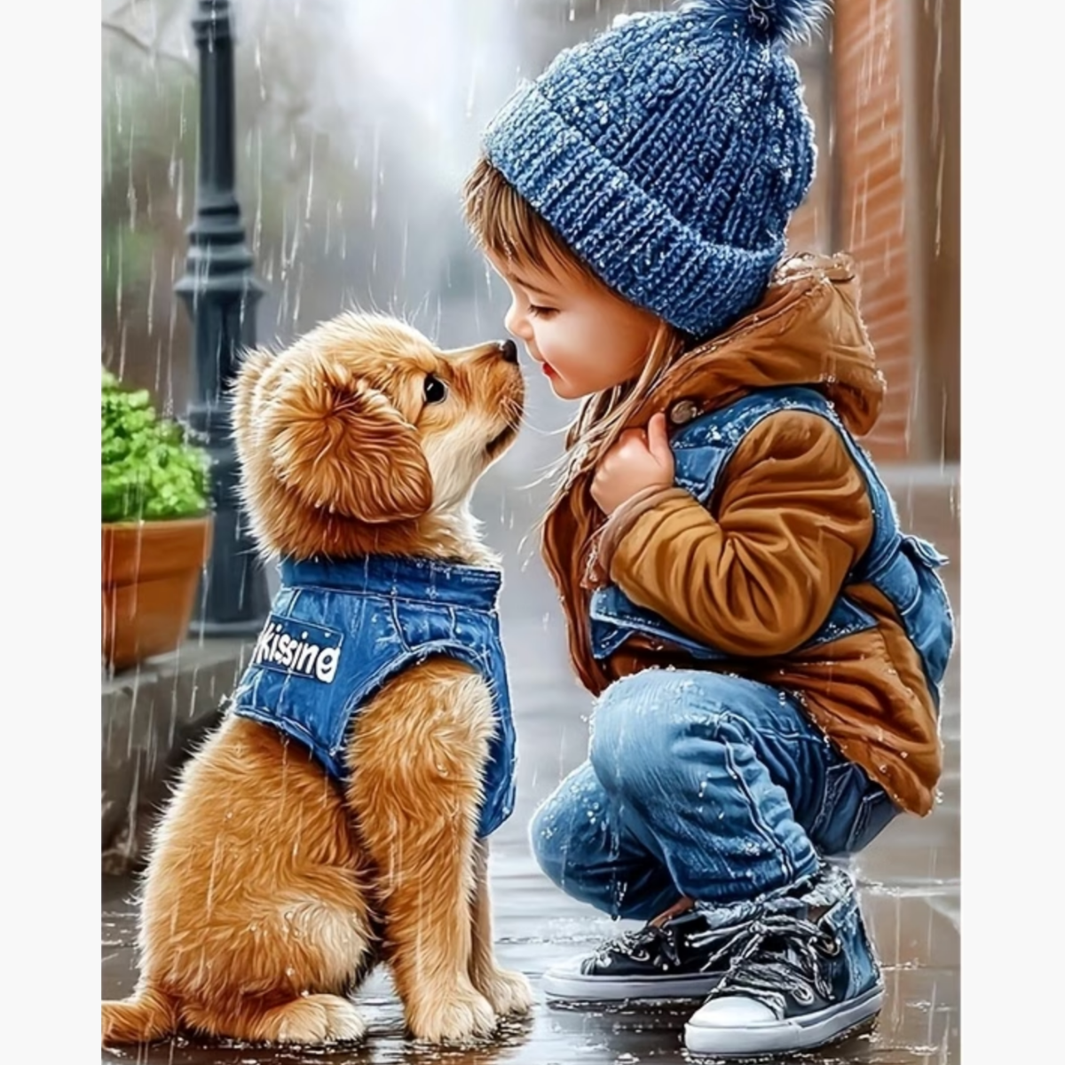 Kit Diamond Painting – Petit garçon chiot | LETERNEL