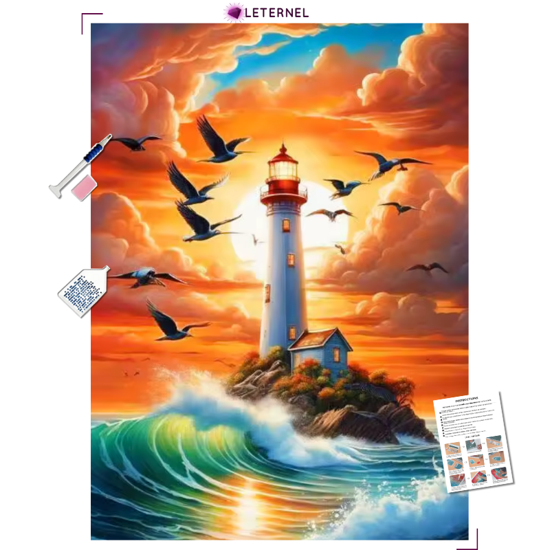 Broderie Diamant - Phare isolé