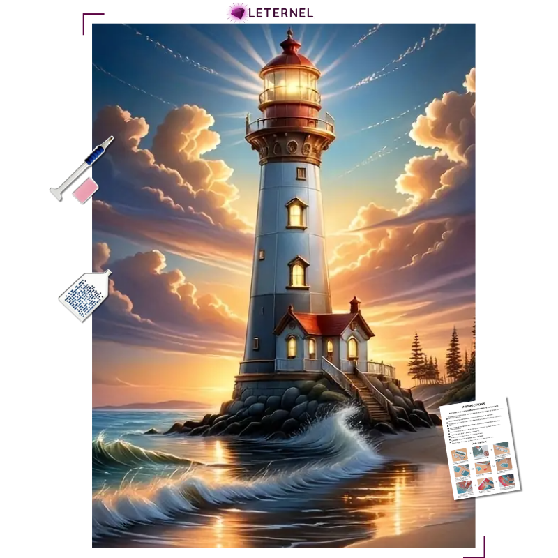 Broderie Diamant - Phare majestueux
