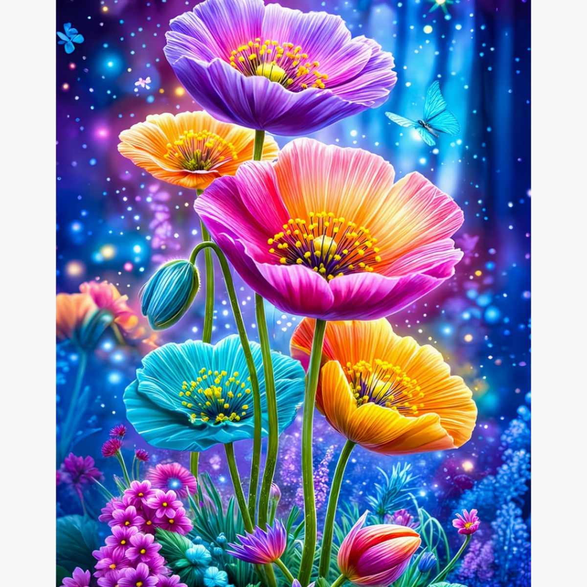 Broderie Diamant - Plantes fluo