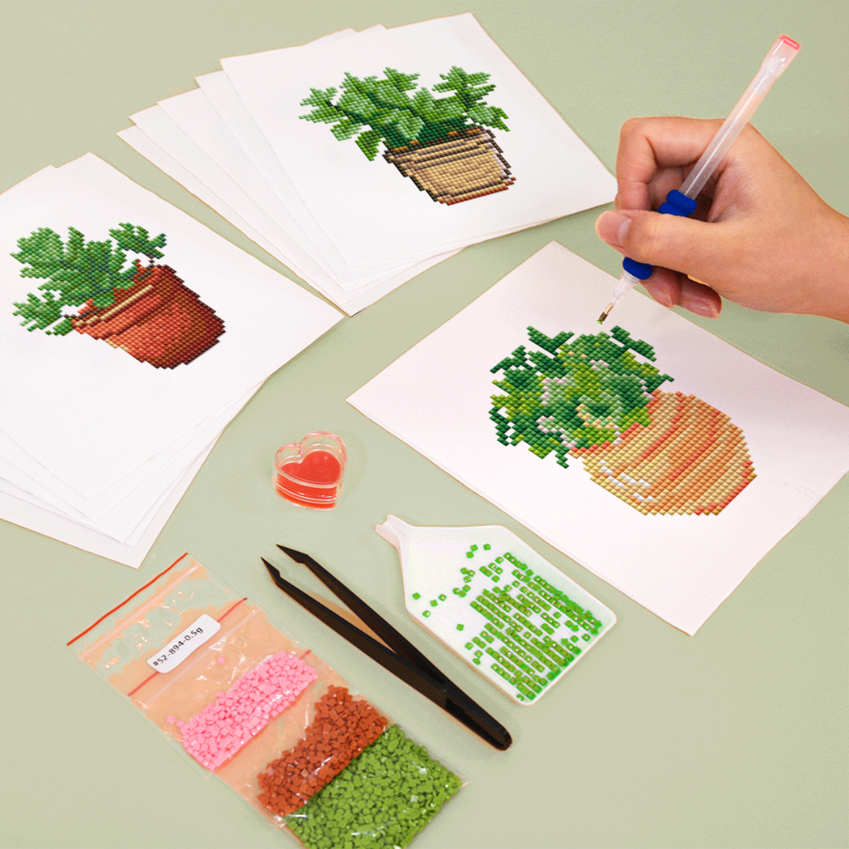 Kit Diamond Painting – Mini broderie diamant x12 - Plantes | LETERNEL