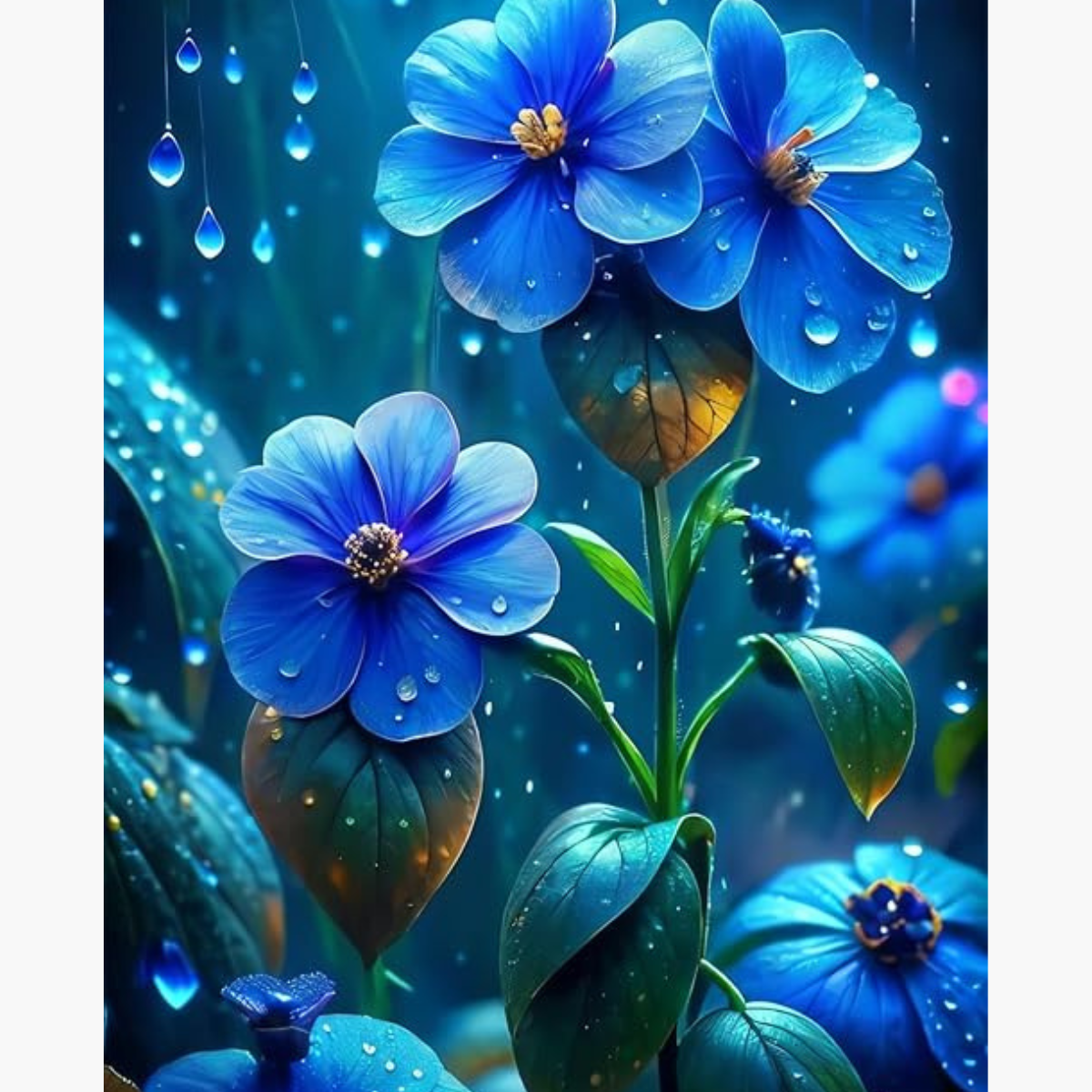 Broderie Diamant - Pluie plante