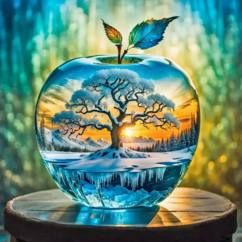 Broderie Diamant - Pomme arbre