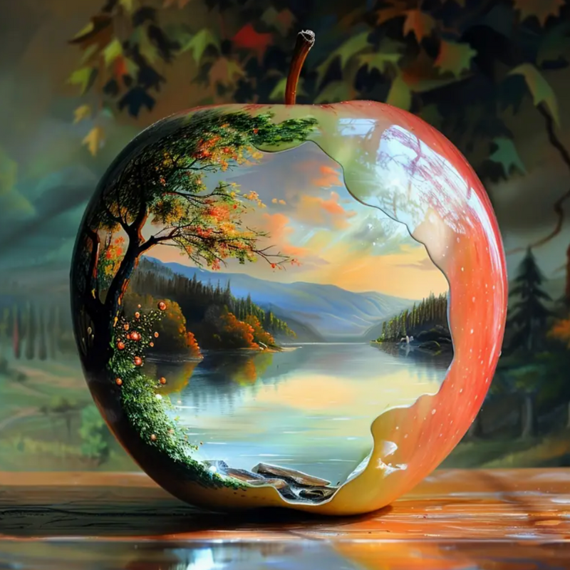 Broderie Diamant - Pomme lac