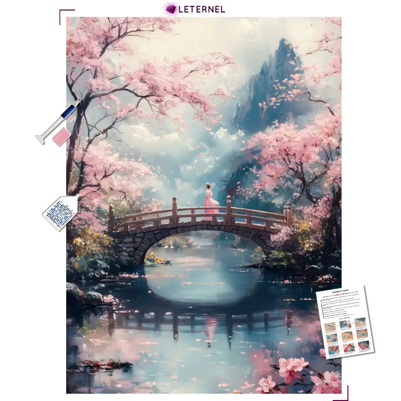 Broderie Diamant - Pont cerisier