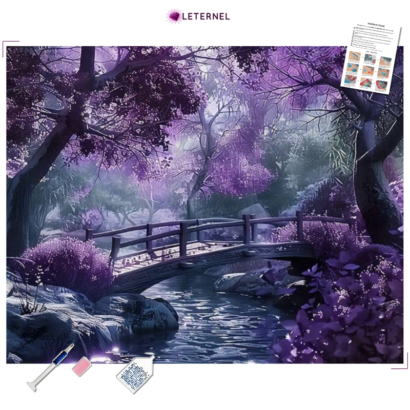 Broderie Diamant - Pont violet